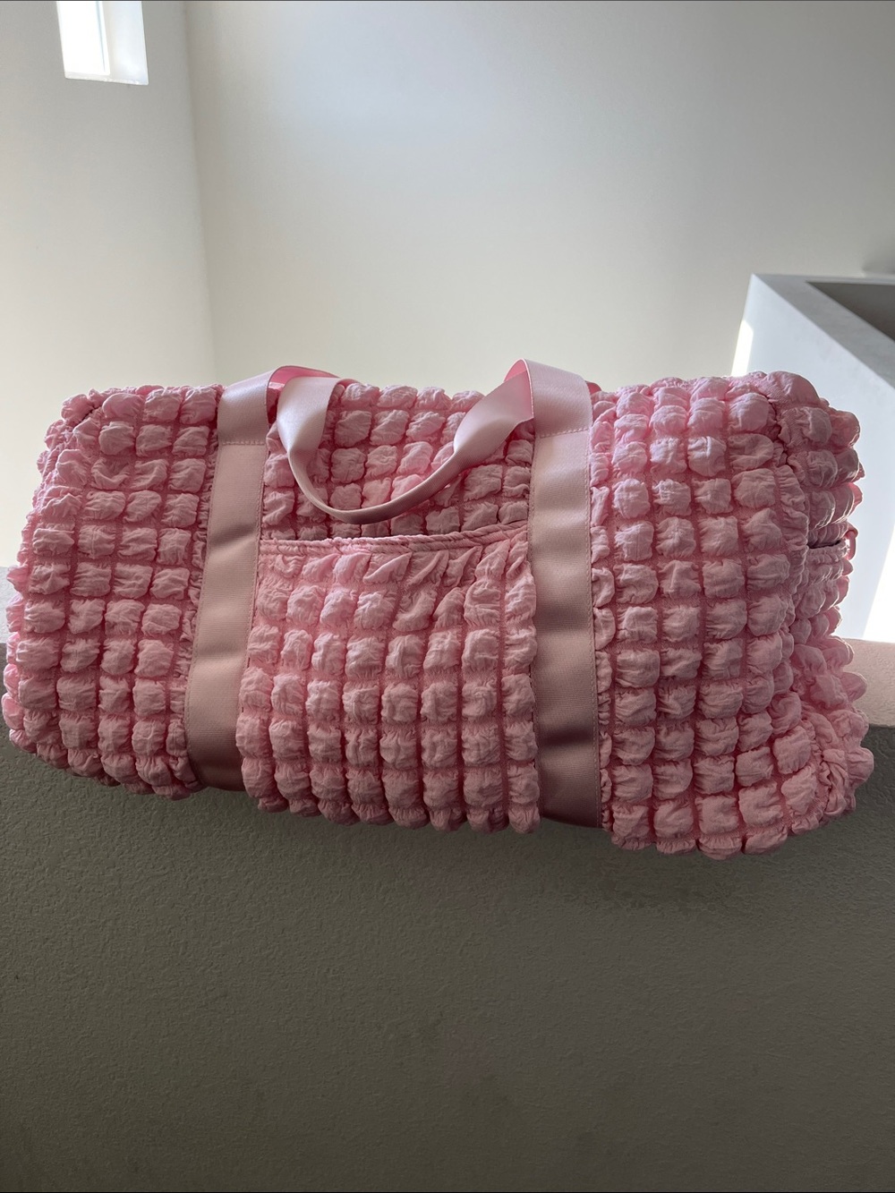 wild fable Pink Quilted Plush Duffel Tote